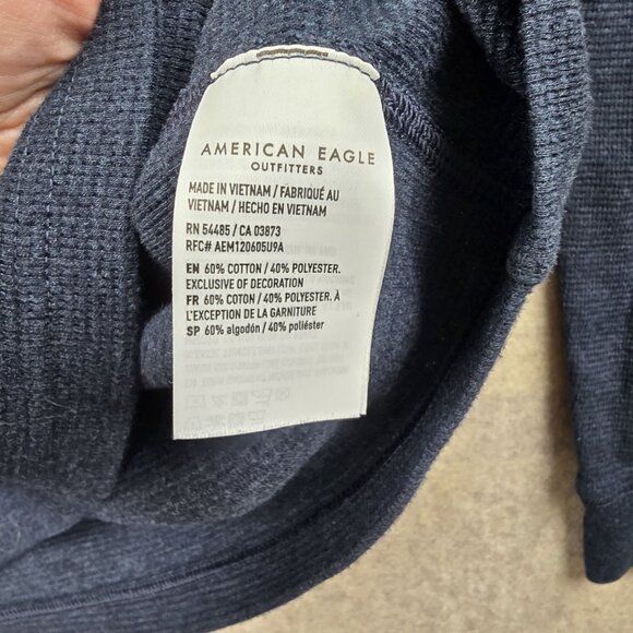 American Eagle Mens Super Soft Standard Fit Sweater Dark Blue - Picture 4 of 7